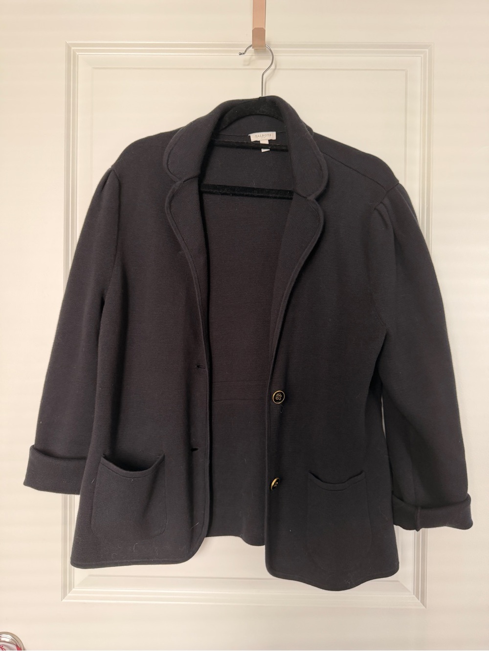 Talbots Sweater Blazer Black